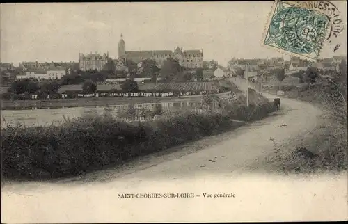 Ak Saint Georges sur Loire Maine-et-Loire, Vue generale