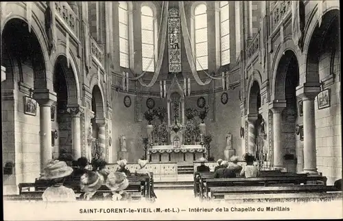 Ak Saint Florent le Vieil Maine et Loire, Interieur de la Chapelle du Marillais