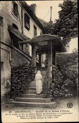 Ak Argenteuil Val d'Oise, Escalier de la Maison d'Heloise