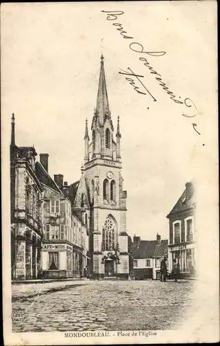 Ak Mondoubleau Loir et Cher, Plave de L'Eglise