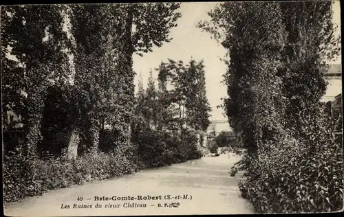 Ak Brie Comte Robert Seine et Marne, Les Ruines du vieux Château