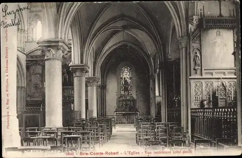 Ak Brie Comte Robert Seine et Marne, Inneres der Kirche