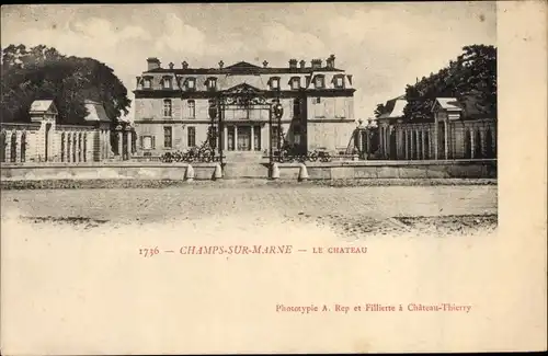 Ak Champs-sur-Marne Seine et Marne, Château