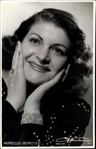 Ak Sängerin Mireille Bordier