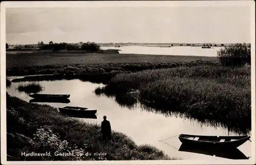 Ak Hardingsveld Hardinxveld-Giessendam Südholland, Gezicht op de rivier