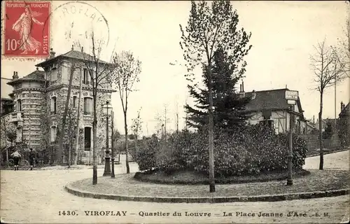 Ak Viroflay Yvelines, La Place Jeanne d'Arc, Quartier du Louvre