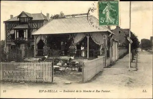 Ak Riva Bella Calvados, Boulevard de la Manche et Rue Pasteur