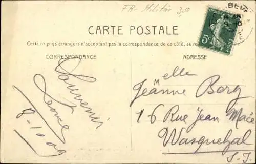 Ak Courbevoie Hauts de Seine, Caserne Charras, La 7e Compagnie