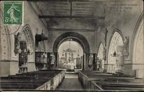 Ak Limeil Brevannes Val de Marne, Interieur de l'Eglise