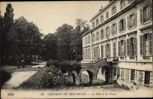 Präge Ak Limeil Brevannes Val de Marne, Chateau, Le Pont et les Fosses