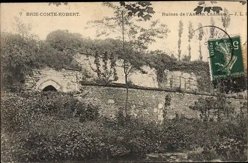 Ak Brie Comte Robert Seine et Marne, Ruines de l'Ancien Château