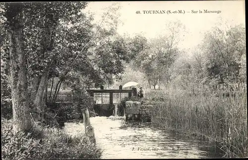 Ak Tournan-en-Brie Seine et Marne, Sur la Marsange