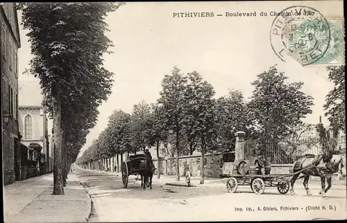 Ak Pithiviers Loiret, Boulevard de Chemin de Fer