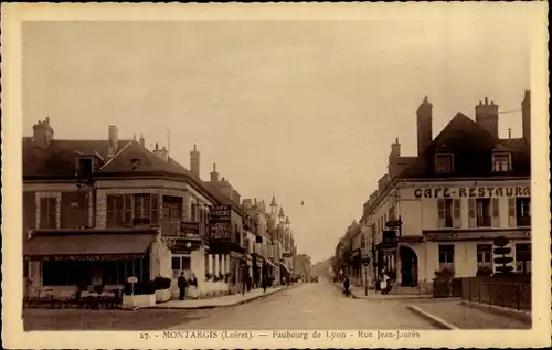 Ak Montargis Loiret, Faubourg de Lyon, Rue Jean Jauries