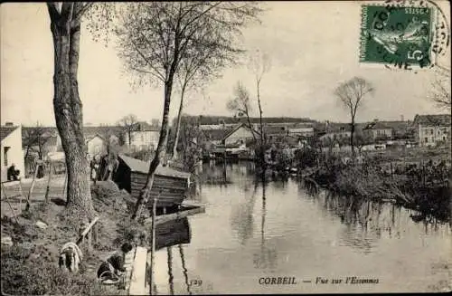 Ak Corbeil Essonne, Vue sur l'Essonnes