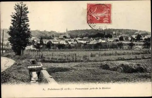 Ak Palaiseau Essonne, Panorama pris de la Riviere