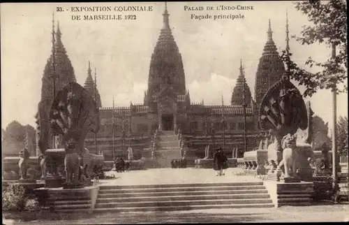 Ak Marseille Bouches du Rhône, Exposition 1922, Facade principale