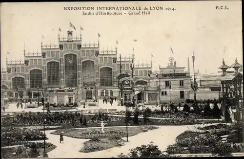 Ak Lyon Rhône, Exposition Internationale 1914, Jardin d'Horticulture, Grand Hall