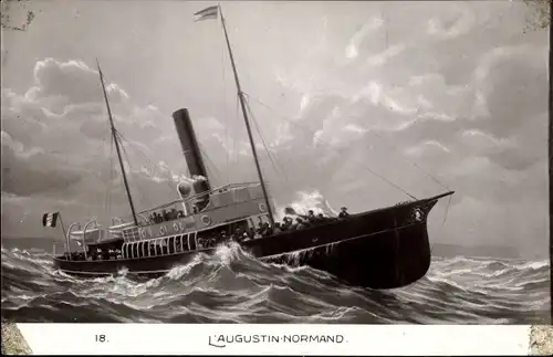 Künstler Ak Französisches Passagier Dampfschiff L'Augustin Normand