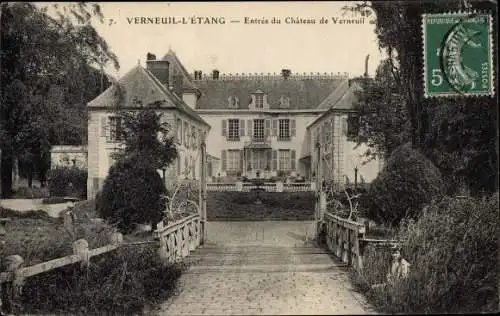 Ak Verneuil-l’Étang Seine et Marne, Entrée du Château