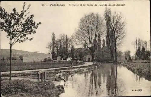 Ak Palaiseau Essonne, L'Yvette, la route de l'ile de Saint Amour