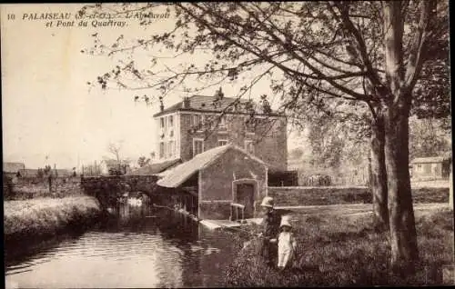 Ak Palaiseau Essonne, L'Abreuvoir, Pont du Quartray