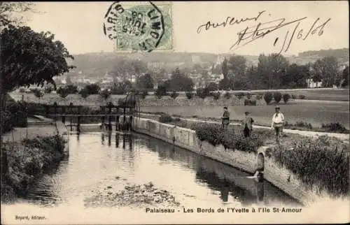 Ak Palaiseau Essonne, Les Bords de l'Yvette a l'Ile St Amour