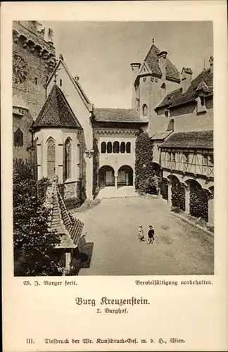 Ak Leobendorf in Niederösterreich, Burg Kreuzenstein, 2. Burghof
