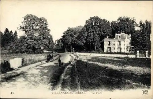 Ak Villennes sur Seine Yvelines, Le Parc