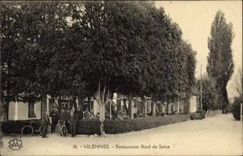 Ak Villennes sur Seine Yvelines, Restaurants Bord de Seine