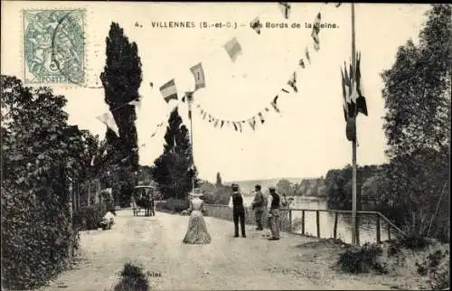 Ak Villennes sur Seine Yvelines Les Bords de la Seine
