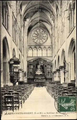 Ak Brie Comte Robert Seine et Marne, Kircheninneres