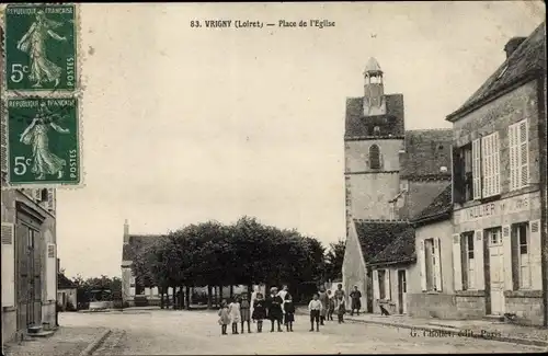 Ak Vrigny Loiret, Place de L'Eglise