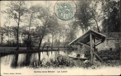 Ak Quincy sous Sénart Essonne, Le Lavoir