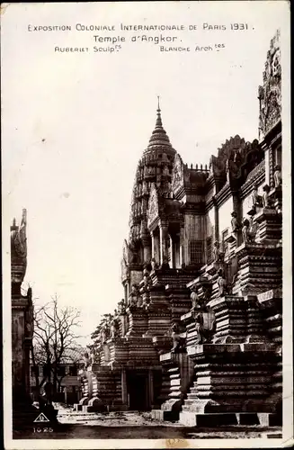 Ak Paris XII, Exposition Internationale 1931, Temple d'Angkor