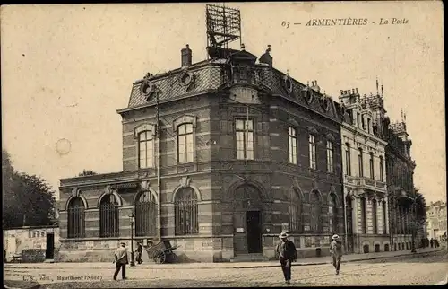 Ak Armentières Nord, La Poste