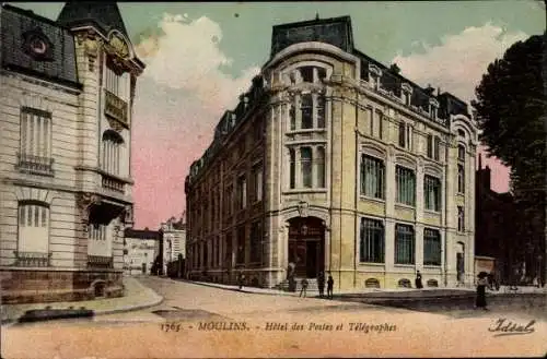 Ak Moulins Allier, Hotel des Postes et Telegraphes