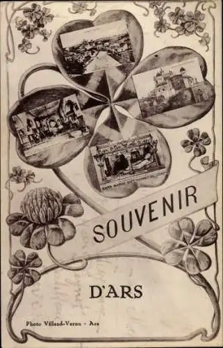 Ak Ars Ars-sur-Formans Ain, Basilique, Miniaturansichten, Kleeblatt