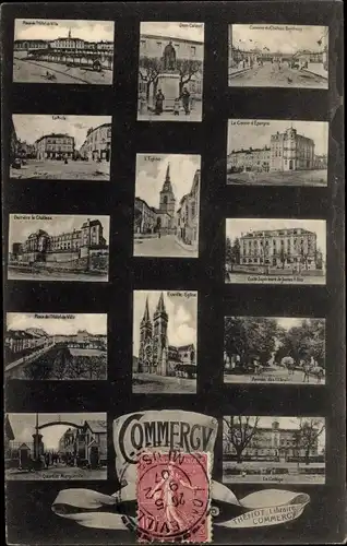 Ak Commercy Lothringen Meuse, Euville Eglise, Poste, Dom Calmet, Caserne du Cahteau Bercheny