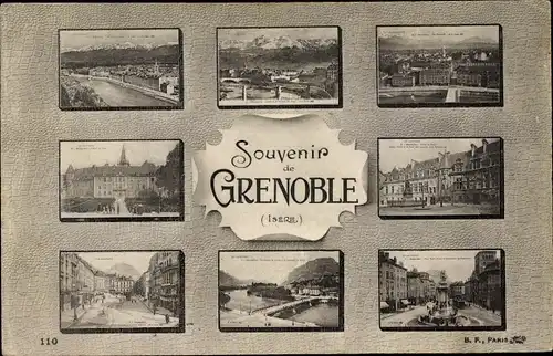 Ak Grenoble Isère, Vue générale, Hotel de Ville, Palais de Justice