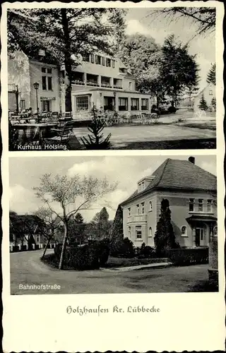 Ak Bad Holzhausen Lübbecke in Ostwestfalen, Kurhaus Holsing, Bahnhofstraße