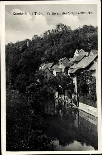 Ak Kranichfeld in Thüringen, Partie an der Schunkelbrücke