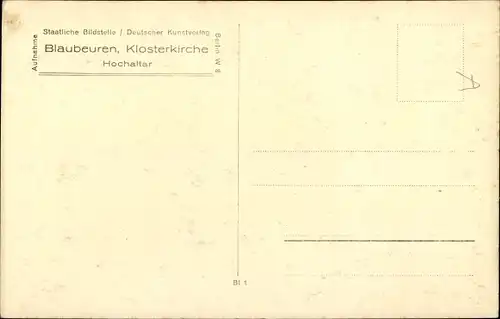 Ak Blaubeuren Baden Württemberg, Klosterkirche, Hochaltar