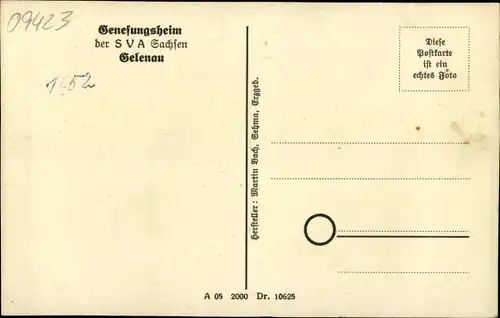 Ak Gelenau Erzgebirge Sachsen, Genesungsheim