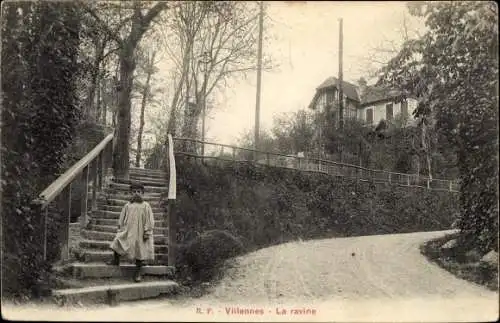 Ak Villennes sur Seine Yvelines, La Ravine