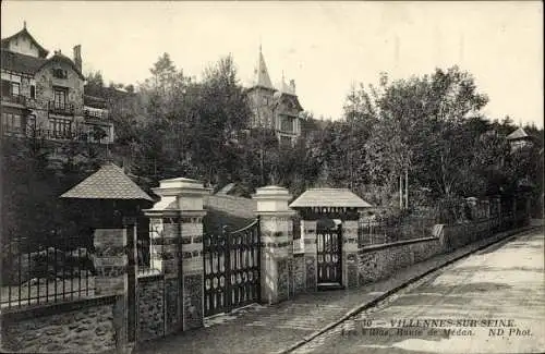 Ak Villennes sur Seine Yvelines, Les Villas, Route de Medan