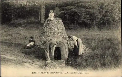 Ak Saint Rémy lès Chevreuse Yvelines, La Source Mi d'Orge