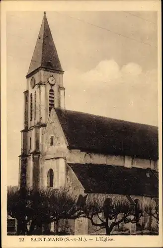 Ak Saint Mard Seine-et-Marne, Kirche