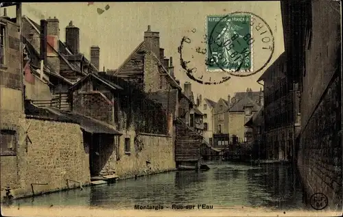 Ak Montargis Loiret, Rue sur l'Eau