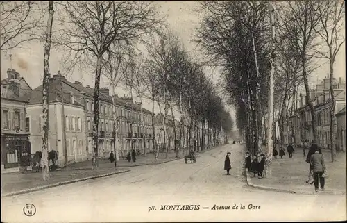 Ak Montargis Loiret, Avenue de la Gare